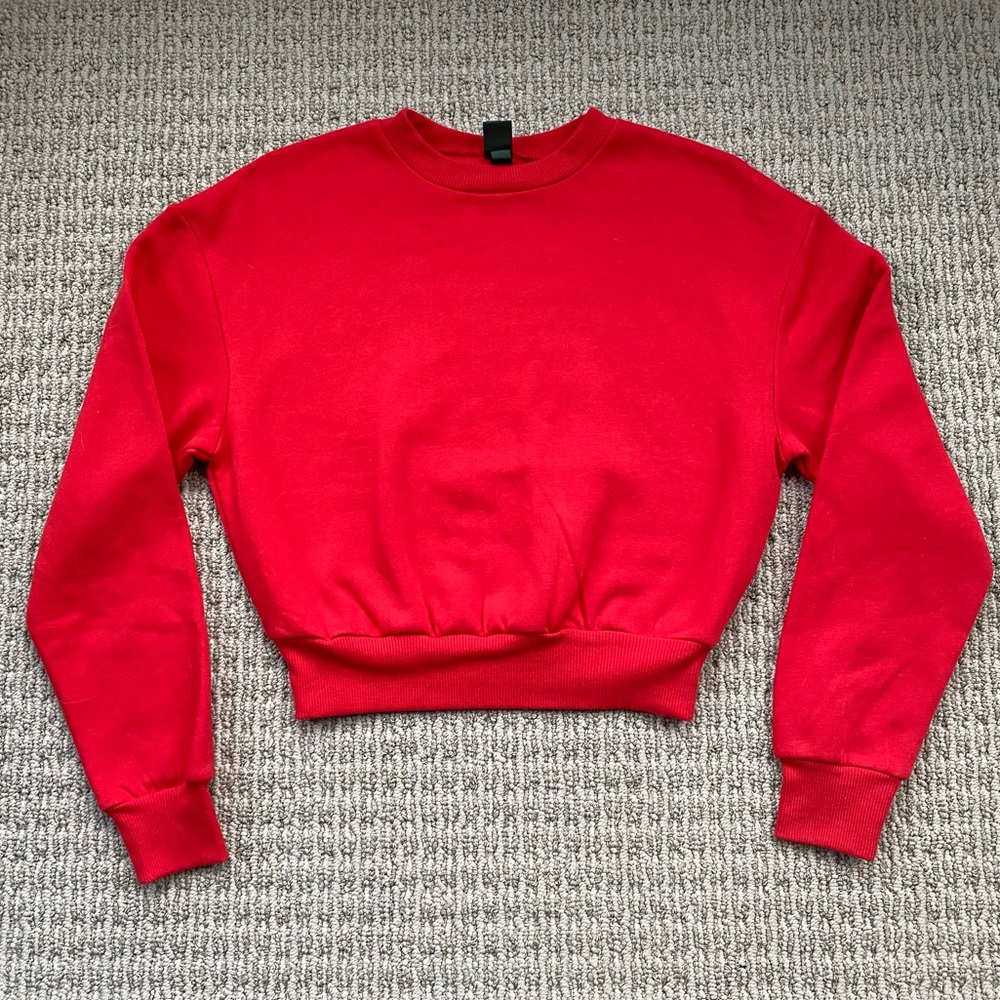 Women’s cropped bright red crewneck from Wild Fable - Never Worn! Size S